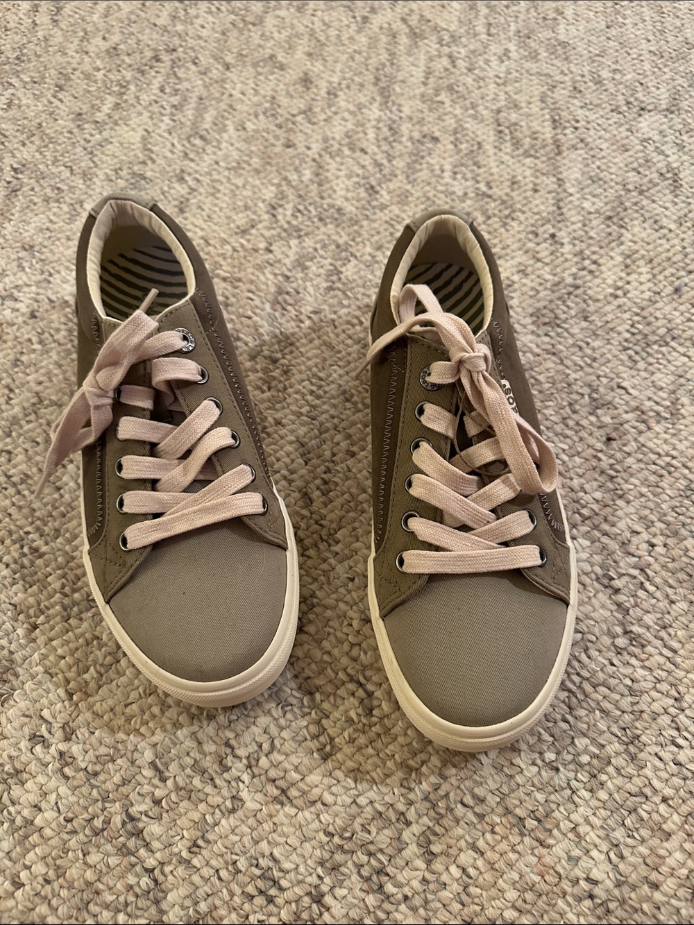 Taos NEW NWOB Women's Low-Top Canvas Sneakers in pale green never worn